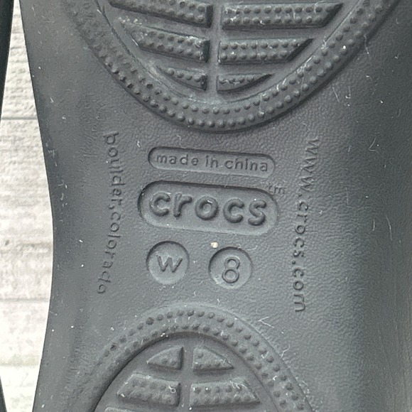 CROCS Thea Ballet Rubber Flats Black Slip On Slingback Womens Size 8 11701‎ - Picture 11 of 11